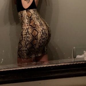 Snakeskin mini skirt
